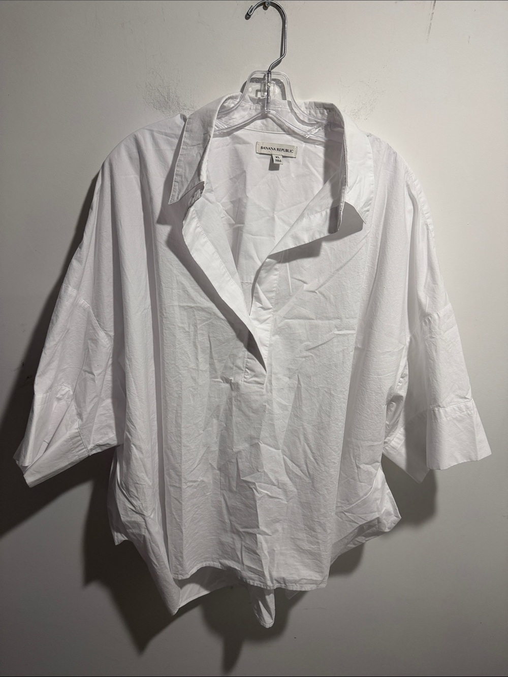 Banana Republic White Oversized Button-Down Shirt Size XL